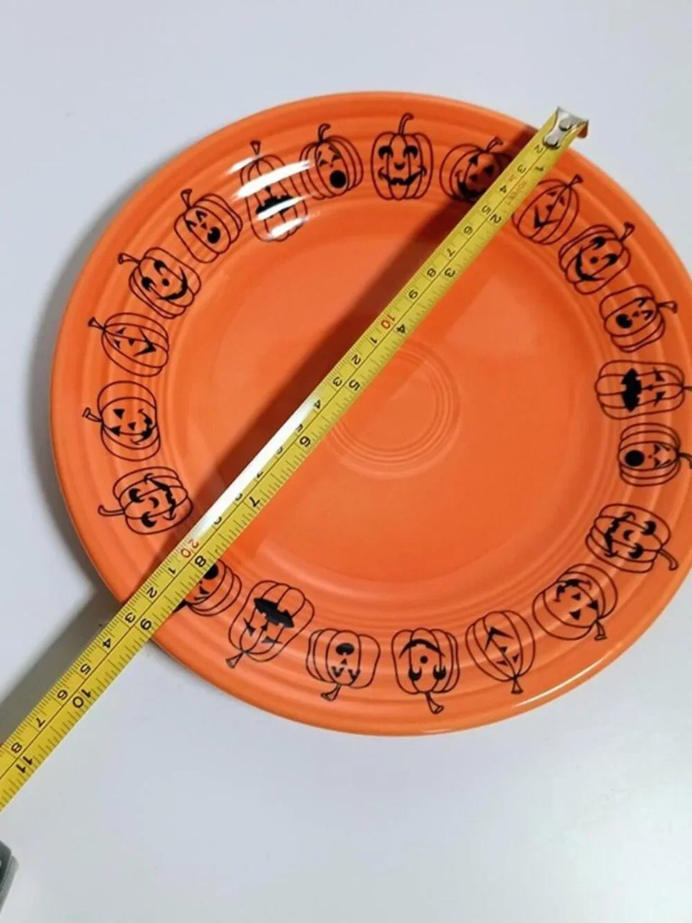Fiesta Carson's Jack o Lanterns Plate in Tangerine Halloween Pumpkins Set of 4